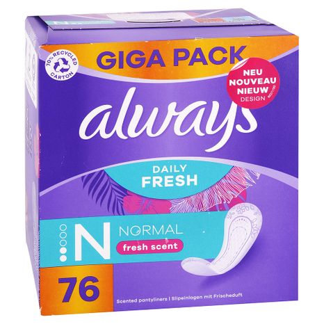 Always intímky Normal Daily Fresh so sviežou vôňou, Giga Pack 76 ks