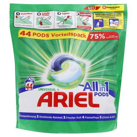 ARIEL Pods 3v1 kapsule na univerzálne pranie rodinné balenie 44 ks