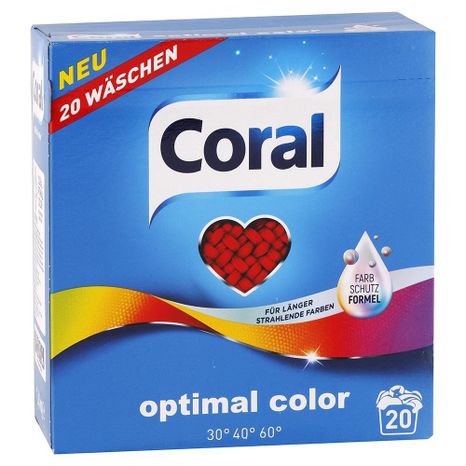 CORAL Optimal Color prášok na farebné prádlo 1,4 kg / 20 praní