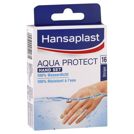 Hansaplast Aqua Protect vodotesná náplasť na ruku a prsty 3 veľkosti / 16 ks