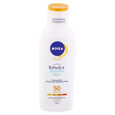 Nivea Sun mlieko na opaľovanie Sensitive SPF 50, 200 ml