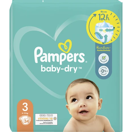 Pampers Baby Dry detské plienky (3) 6-10 kg / 34 ks