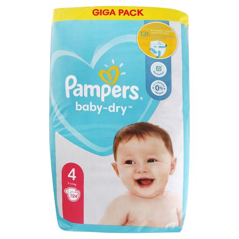 PAMPERS Baby Dry detské plienky (4) 9-14 kg / 124 ks