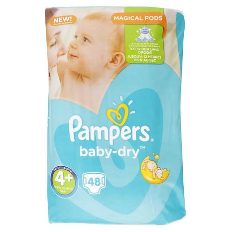 PAMPERS Baby Dry detské plienky (4+) Maxi+ 9-18 kg / 48 ks