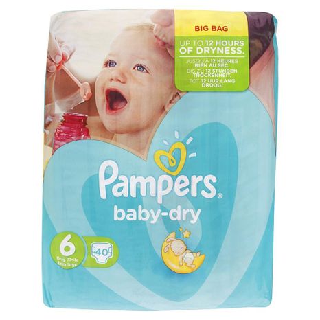 PAMPERS Baby Dry detské plienky (6) Extra Large 15+ kg / 40 ks